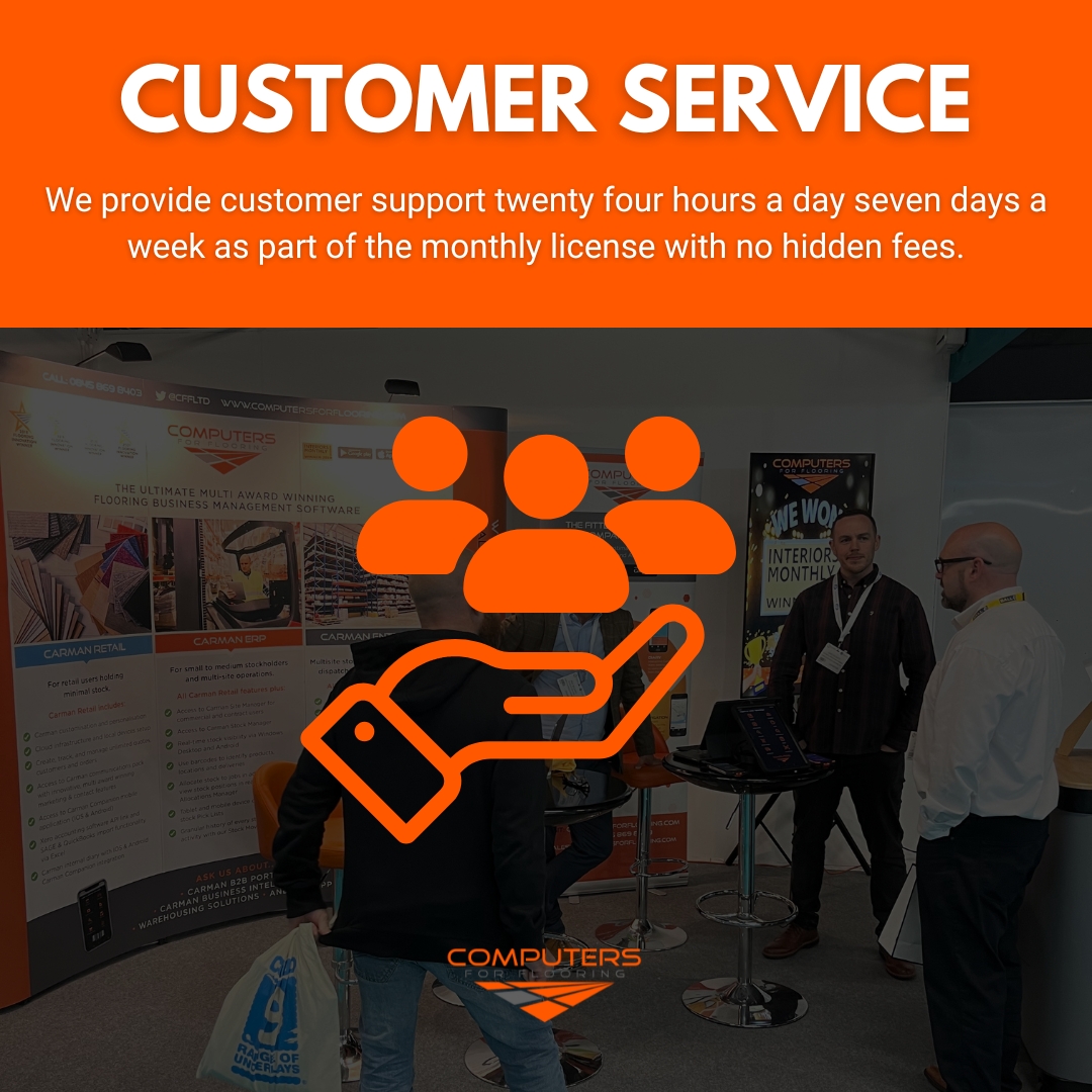 CFFltd's tweet photo. Carman users get unlimited access to our expert support team as part of their monthly license. Reliable help when you need it! 🤝

#ComputersForFlooring #FlooringProfessionals #FlooringExperts #FlooringBusiness #FlooringCompany #Contractor #FloorFitter https://t.co/2oY1HZl456