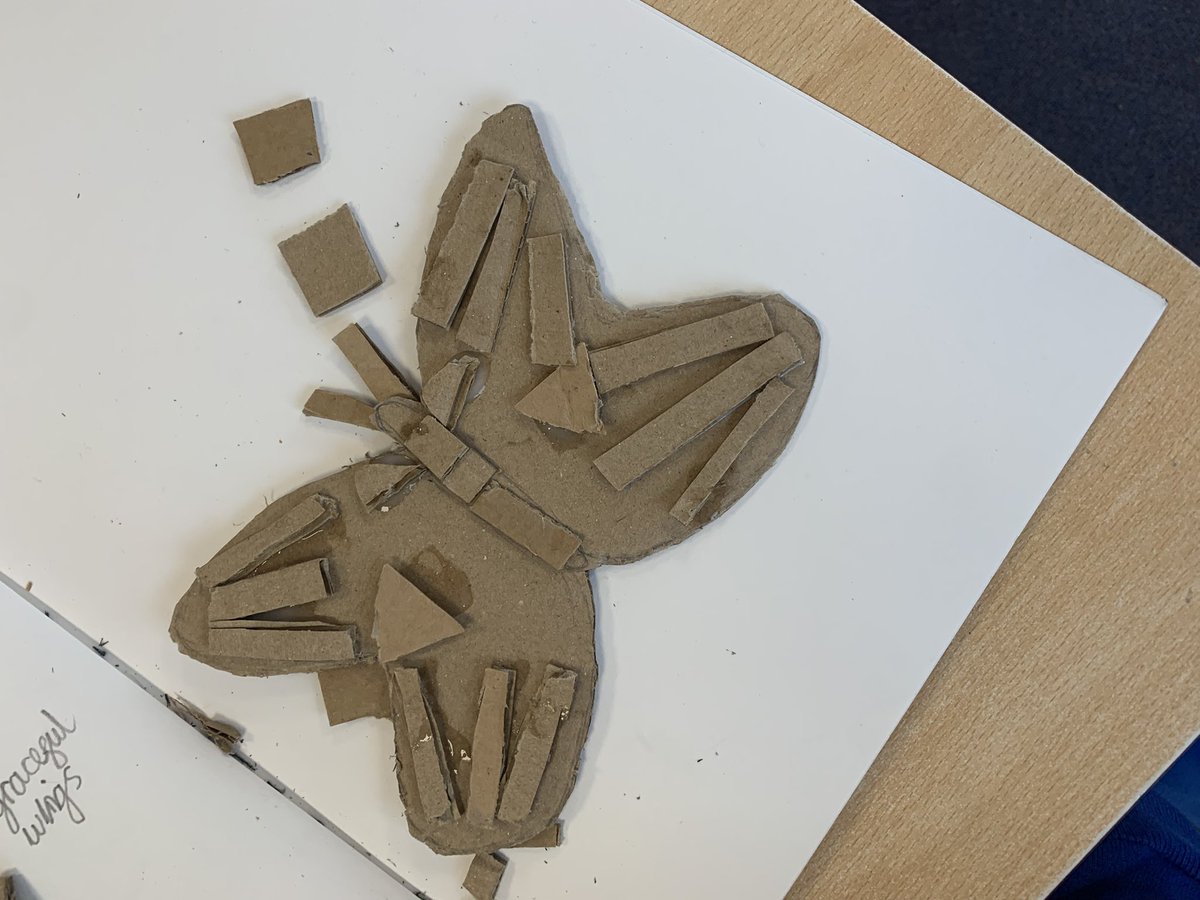 The children in Year 5 made cardboard relief models of the insect they sketched last week! #StPetersArt