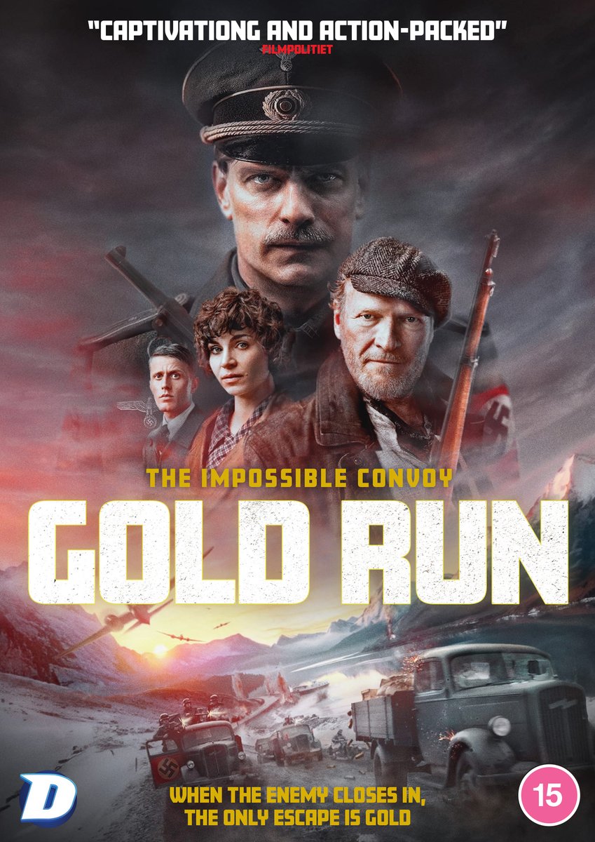 DazzlerMedia's tweet photo. Strap in for an epic adventure in Gold Run, arriving on DVD &amp; Download from Monday! 🇬🇧💿

This is the incredible true story of how 55 tonnes of gold was transported by an likely group of resistance fighters in WWII! 🔥

Pre-order #GoldRun: https://t.co/fuJdUAuw2i https://t.co/kMpIxaUkAr