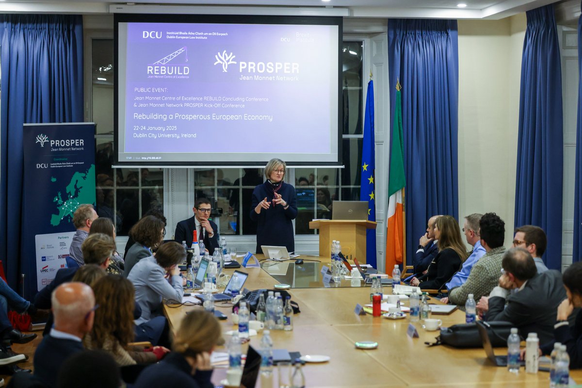 Dublin City University (@dcu) on Twitter photo ‘The past shows we can deliver when we work together,’ Mairead McGuinness <a href="/McGuinnessEU/">Mairead McGuinness</a> tells DCU’s PROSPER conference.
PROSPER project is co-ordinated by DCU’s Brexit Institute <a href="/DCU_Brexit_Inst/">DCU Brexit Institute</a> & Dublin European Law Institute <a href="/DELI_DCU/">Dublin European Law Institute (DELI)</a>.
Read more here: launch.dcu.ie/40K6Vmq ‘The past shows we can deliver when we work together,’ Mairead McGuinness <a href="/McGuinnessEU/">Mairead McGuinness</a> tells DCU’s PROSPER conference.
PROSPER project is co-ordinated by DCU’s Brexit Institute <a href="/DCU_Brexit_Inst/">DCU Brexit Institute</a> & Dublin European Law Institute <a href="/DELI_DCU/">Dublin European Law Institute (DELI)</a>.
Read more here: launch.dcu.ie/40K6Vmq