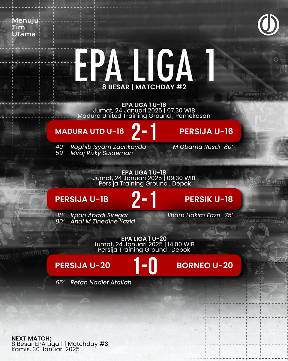 JakOnline's tweet photo. Ragam hasil didapat para Macan Muda di turnamen Elite Pro Academy 👆🏼⚽️

#persija #persijajakarta #jakonline #jakmania #liga12024 #UpdateJO https://t.co/fIRERiJuui