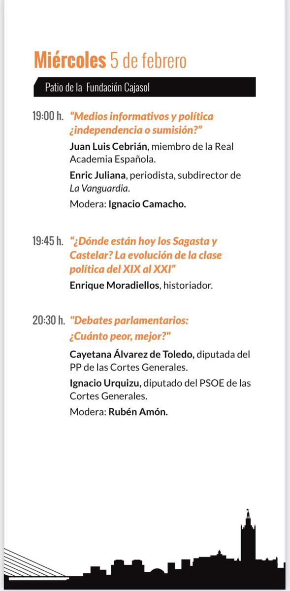 Programa completo de “Políticos: ¿solución o problema?”
<a href="/LetrasenSevilla/">Letras en Sevilla</a> <a href="/zendalibros/">Zenda</a> <a href="/Cajasol/">Fundación Cajasol</a> <a href="/perezreverte/">Arturo Pérez-Reverte</a>