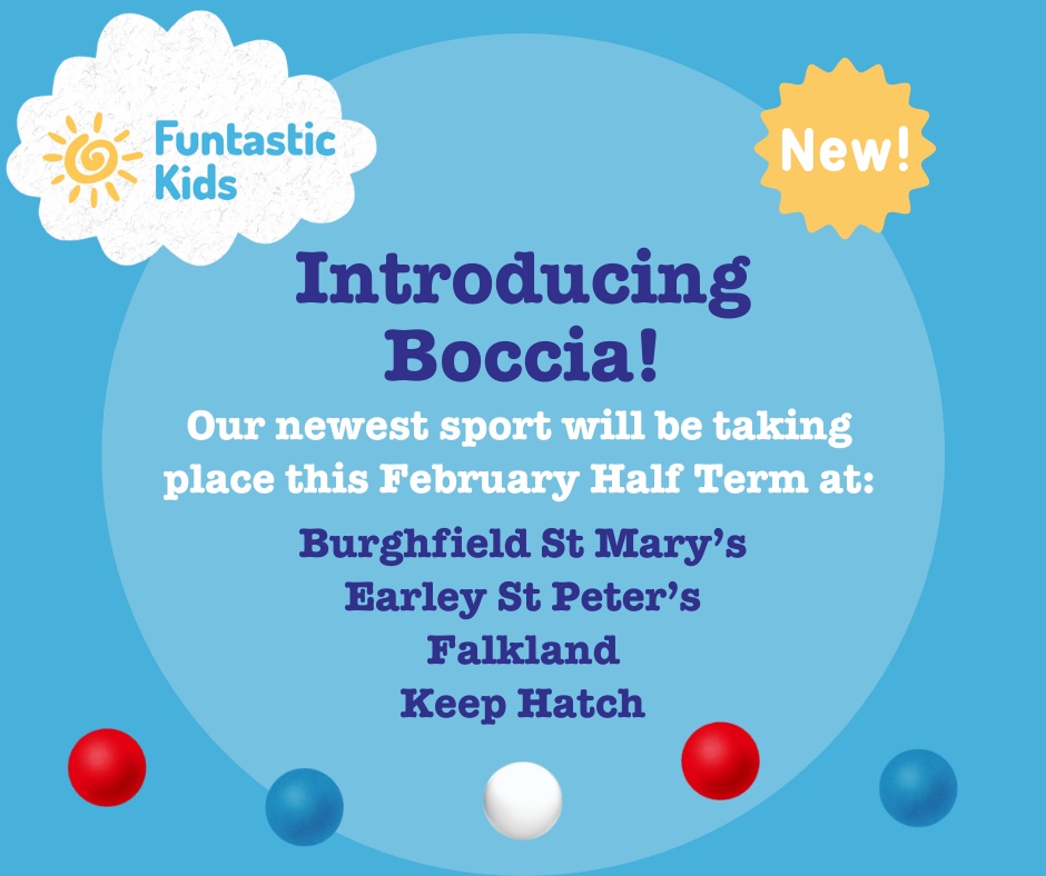 🌟 Introducing Boccia! Our newest sport will be taking place at selected Holiday Camps this February Half Term! 🌟

🏆 Find out more from Paralympian David Smith: 
youtube.com/watch?v=F60h_y…

Book now! funtastickids.co.uk/holiday-camps/

#funtastickids #newsport #boccia #holidaycamp