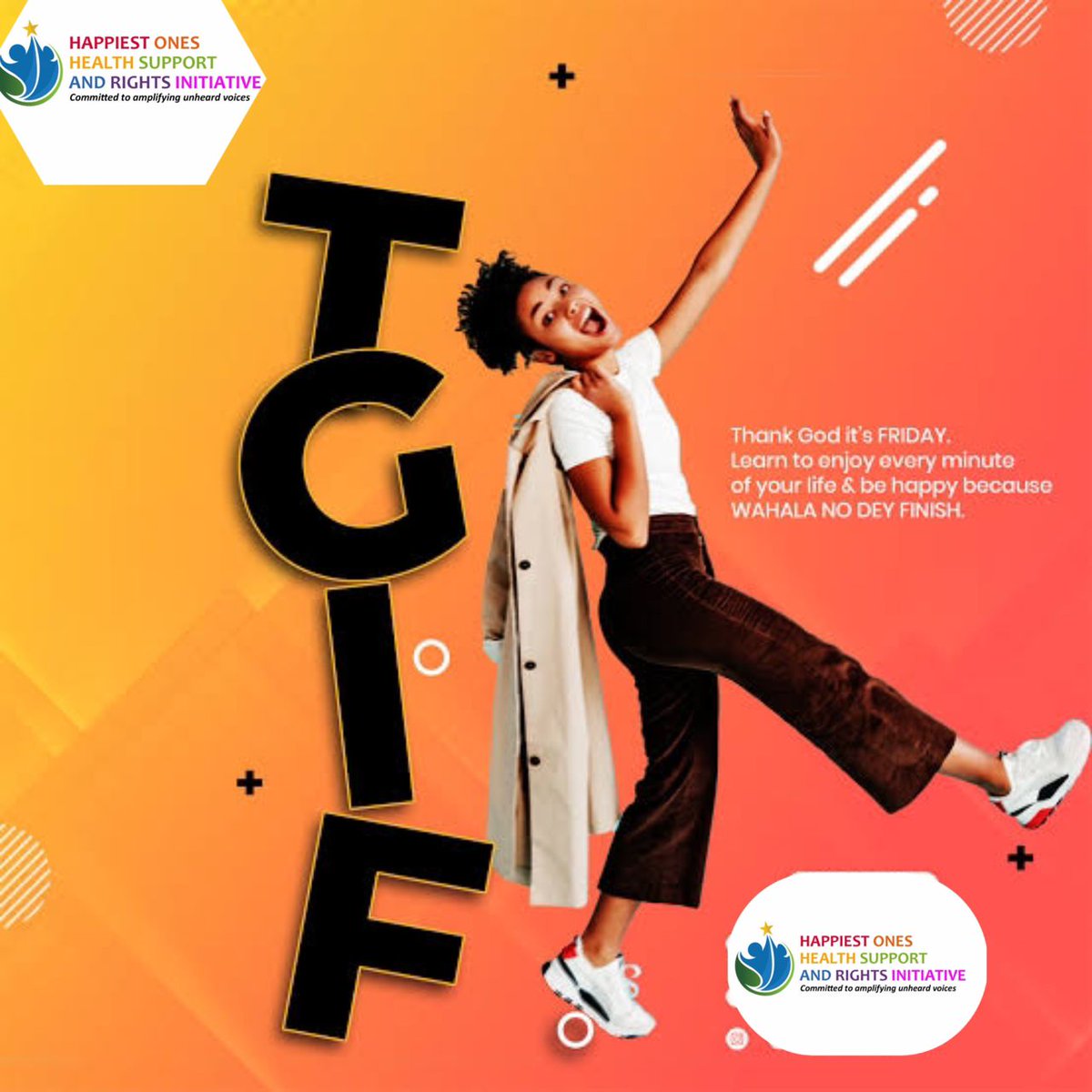 happiest_ones's tweet photo. "TGIF! 💃  
Celebrate every moment, find your joy, and remember: *Wahala no dey finish*! Stay happy and live fully! 🌟 #ThankGodItsFriday #HappiestOnes #ChooseHappiness" https://t.co/uHSyJkPmaS