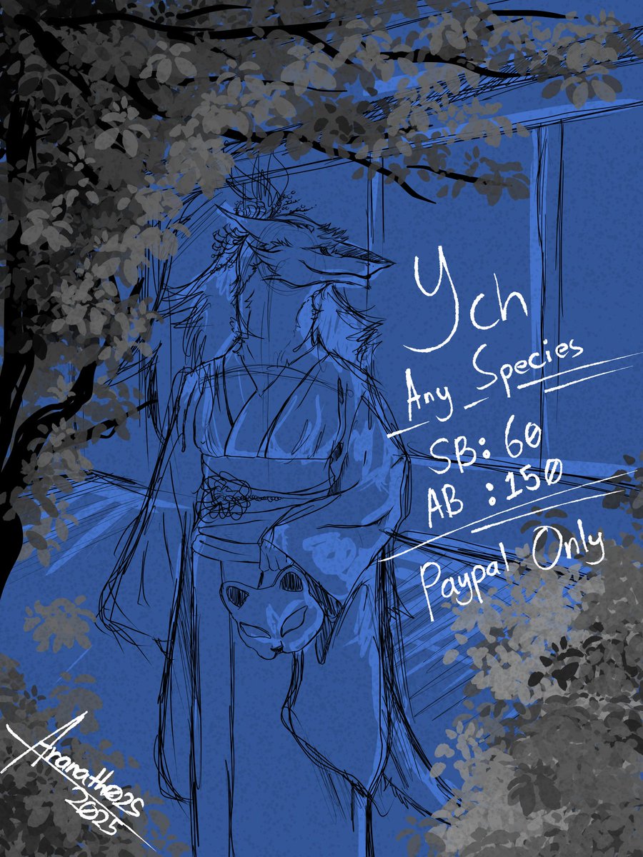 YCH Spring 3 ( OPEN ) by Me 

Examples for coloring and linings : 
- furaffinity.net/view/46926236
- furaffinity.net/view/55914803 

Bid here / comment down below : furaffinity.net/view/59628257/

#sergal #vilous #YCH