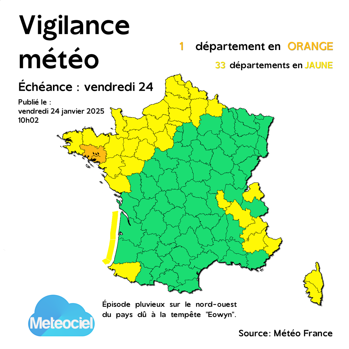 meteociel's tweet image. #VigilanceOrange 🟠 sur le #Morbihan pour l'épisode pluvieux attendu particulièrement en soirée. L'épisode reste habituel pour la saison avec 20 à 50 mm attendu mais est aggravé avec les sols saturés. #pluie