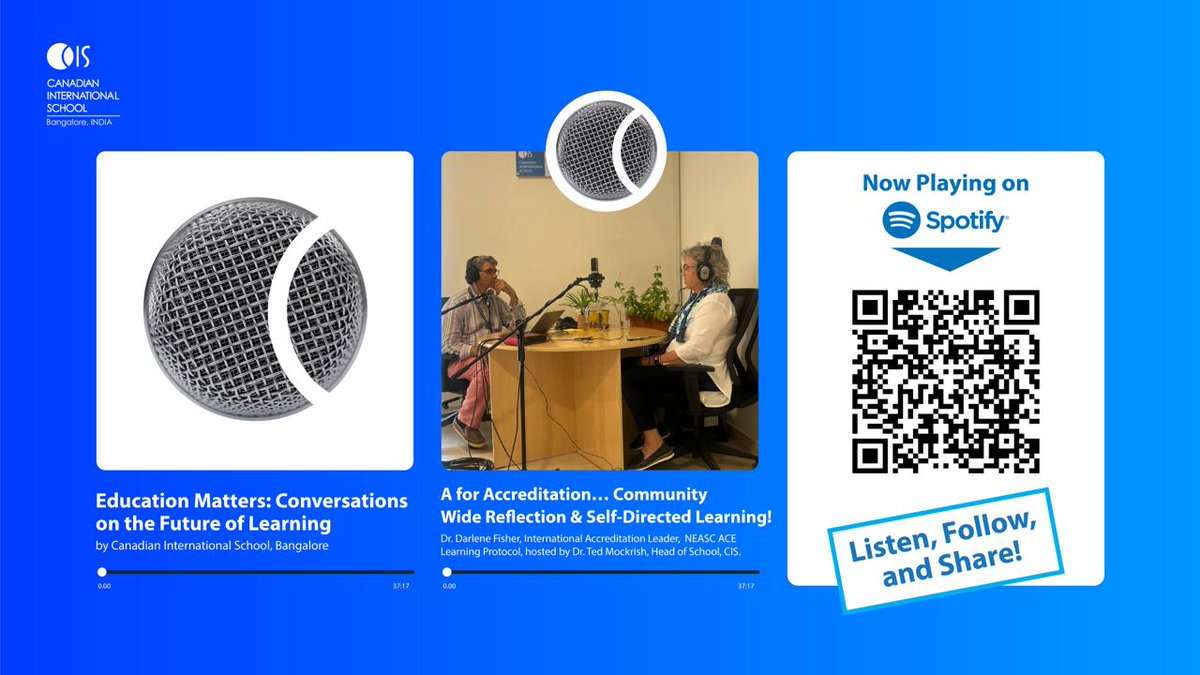 HOScis's tweet photo. Education Matters: Our new CIS Podcast
First edition is the wonderful Darlene Fisher of NEASC.
Please subscribe as more to come! https://t.co/BgnqREiTGk