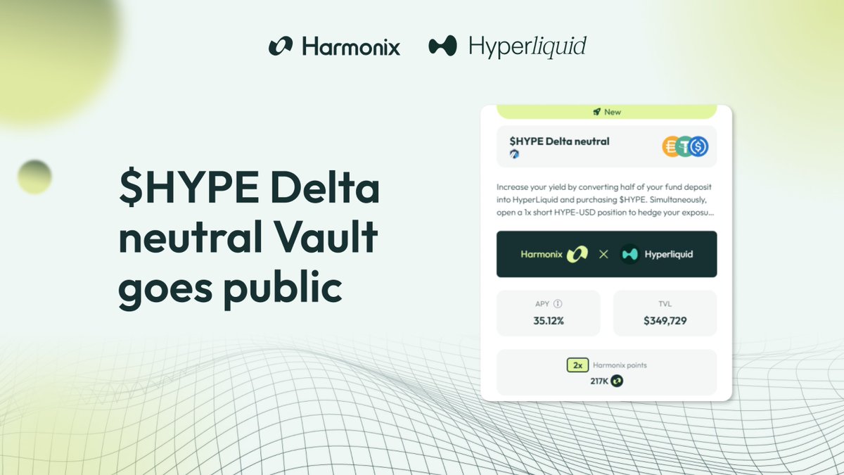 HYPE DELTA NEUTRAL VAULT GOES PUBLIC Now everyone can join HYPE Delta  Neutral Vault. This is your opportunity to earn the $HYPE funding rate on  @HyperliquidX with a current APY~ 35%. 🧵👇