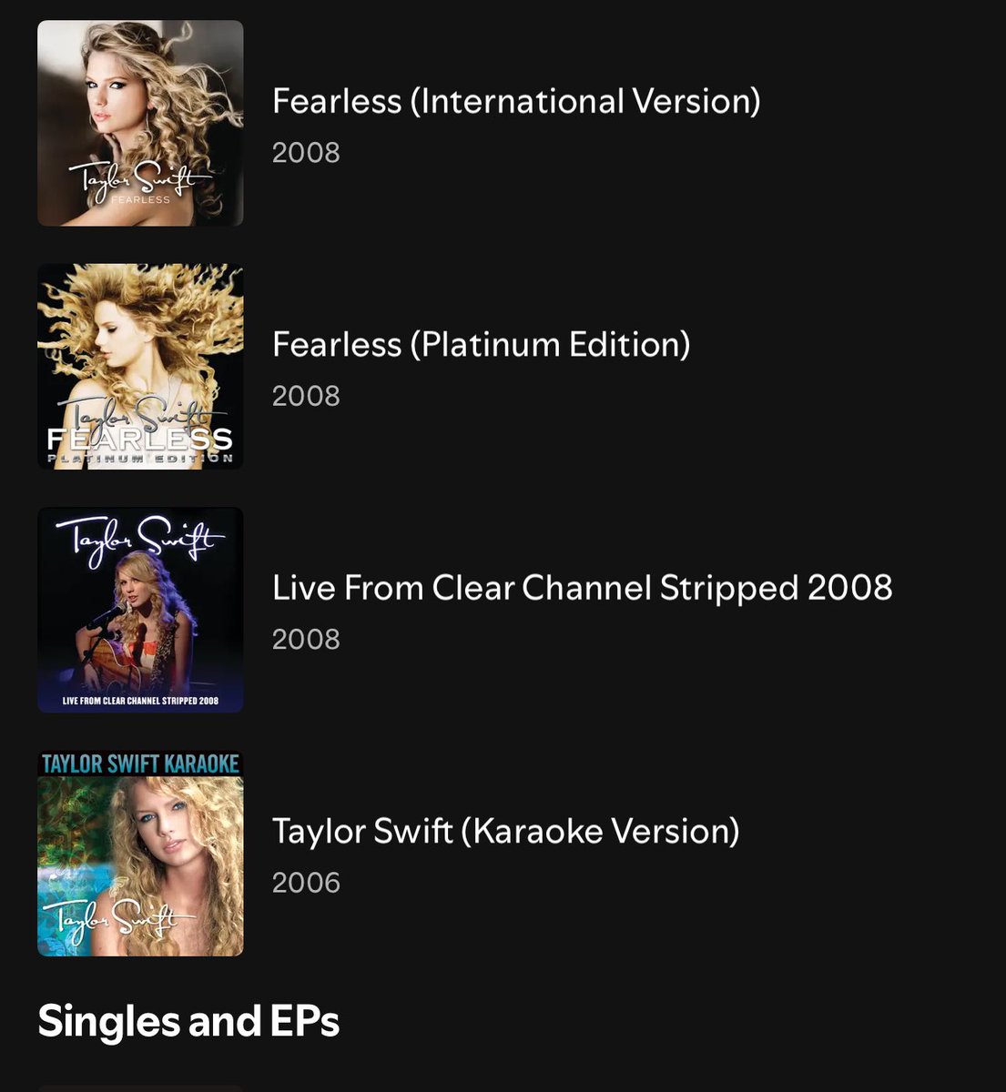 blessedswifty's tweet photo. 🚨 | “Debut” and “reputation” were REMOVED from Taylor Swift’s Spotify page! https://t.co/2Z9AXDoqol