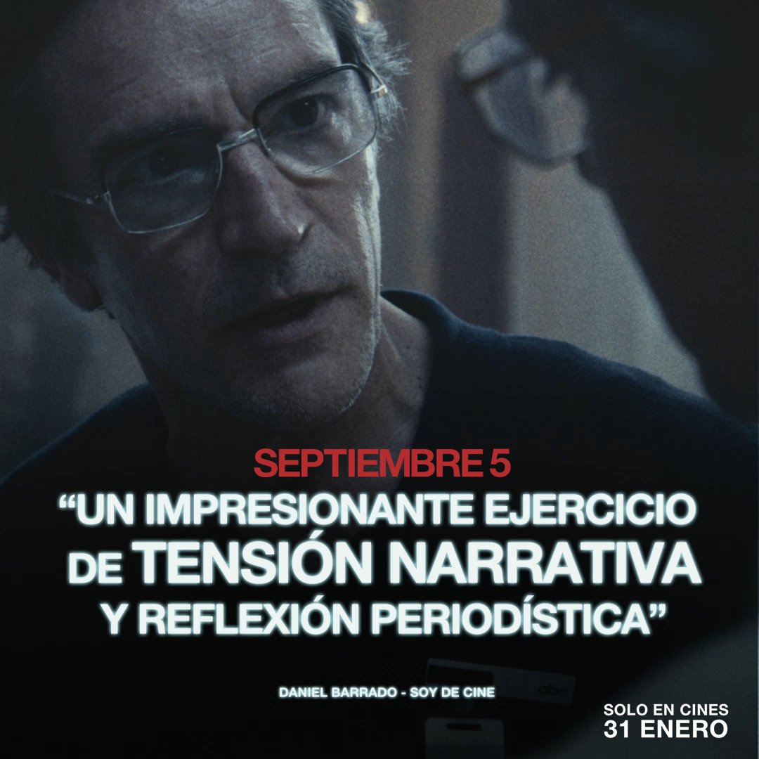 Nominada a Mejor Guion Original en los Oscar, #Septiembre5 llega a los cines el 31 de enero. ¡No te la pierdas!