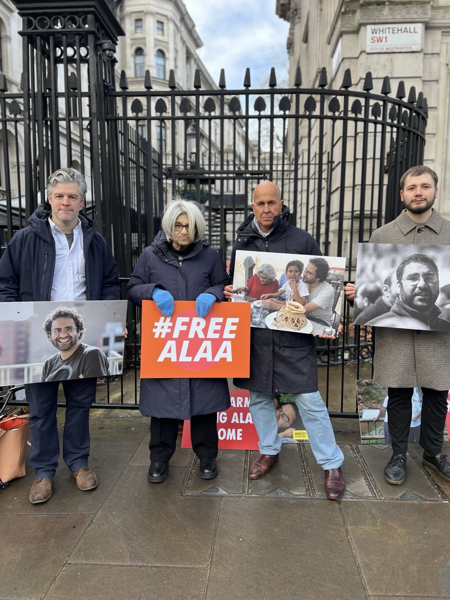 Laila is back outside Downing Street on Day 116 of hunger strike. 

She is “devastated” that David Lammy is not returning from Egypt with her son. 

She’s calling on the Prime Minister to urgently intervene to save Alaa.