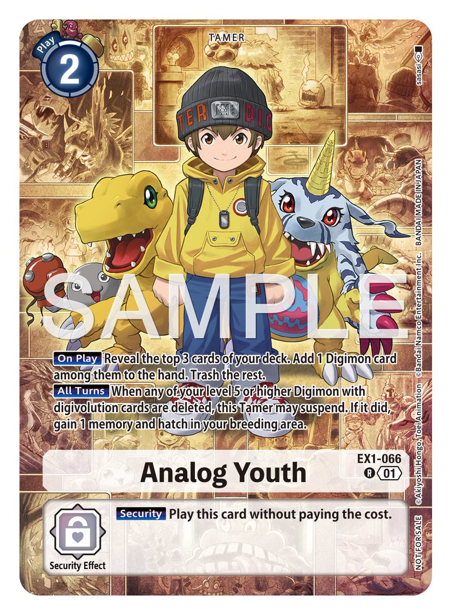 Card Reveals] Hello Digimon Tamers! Today we would like to reveal the  Special Event Pack 2025 card [EX1-066 Analog Youth]! 25-26 Regionals Season  1 begins March 2025! https://t.co/QlPu1VHedR #DigimonCardGame #DigimonTCG # Digimon