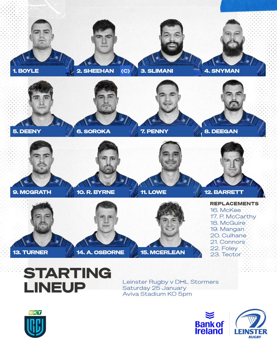 👀 𝙇𝙤𝙤𝙠 𝙬𝙝𝙤'𝙨 𝙗𝙖𝙘𝙠...

🙌 Here is the Leinster team to take on <a href="/THESTORMERS/">DHL Stormers</a> in our <a href="/URCOfficial/">BKT United Rugby Championship (URC)</a> clash at Aviva Stadium tomorrow! 

#LEIvSTO #NeverLessThanEverything