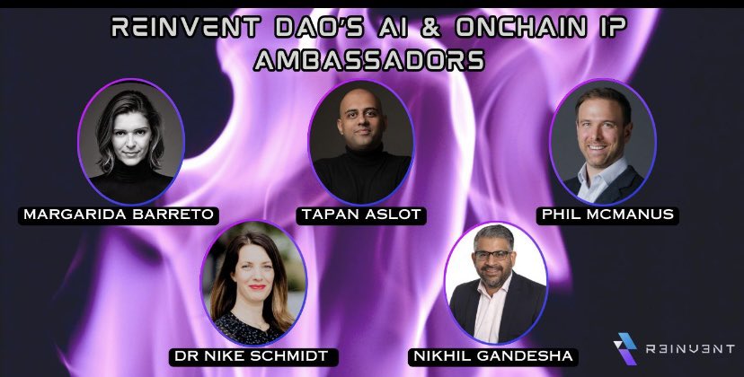 🌟 Meet the Champions of #OnchainIP! 🌟

We’re proud to introduce our Onchain IP Ambassadors—pioneers shaping the future of ownership, monetization, and innovation in Web3 &amp; AI. 🚀
<a href="/NikeSchmidt1/">Nike Schmidt</a> <a href="/ThePhilMc/">Phil McManus</a> <a href="/Strang_Fiction/">Margarida Barreto</a> <a href="/AslotTapan/">Tapan Aslot</a> 
#Web3 #AI #IP
