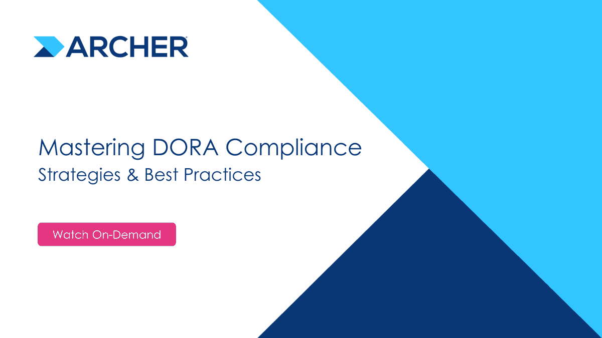 ArcherIRM's tweet photo. The EU’s Digital Operational Resilience Act (DORA) is now in force. Is your organization ready?

Join Archer &amp; HCLTech to explore DORA’s impact, strategies for ICT risk management, building resilience, and achieving compliance.

Watch here: https://t.co/90MqzE3kBT https://t.co/I3Pv9TOSuL