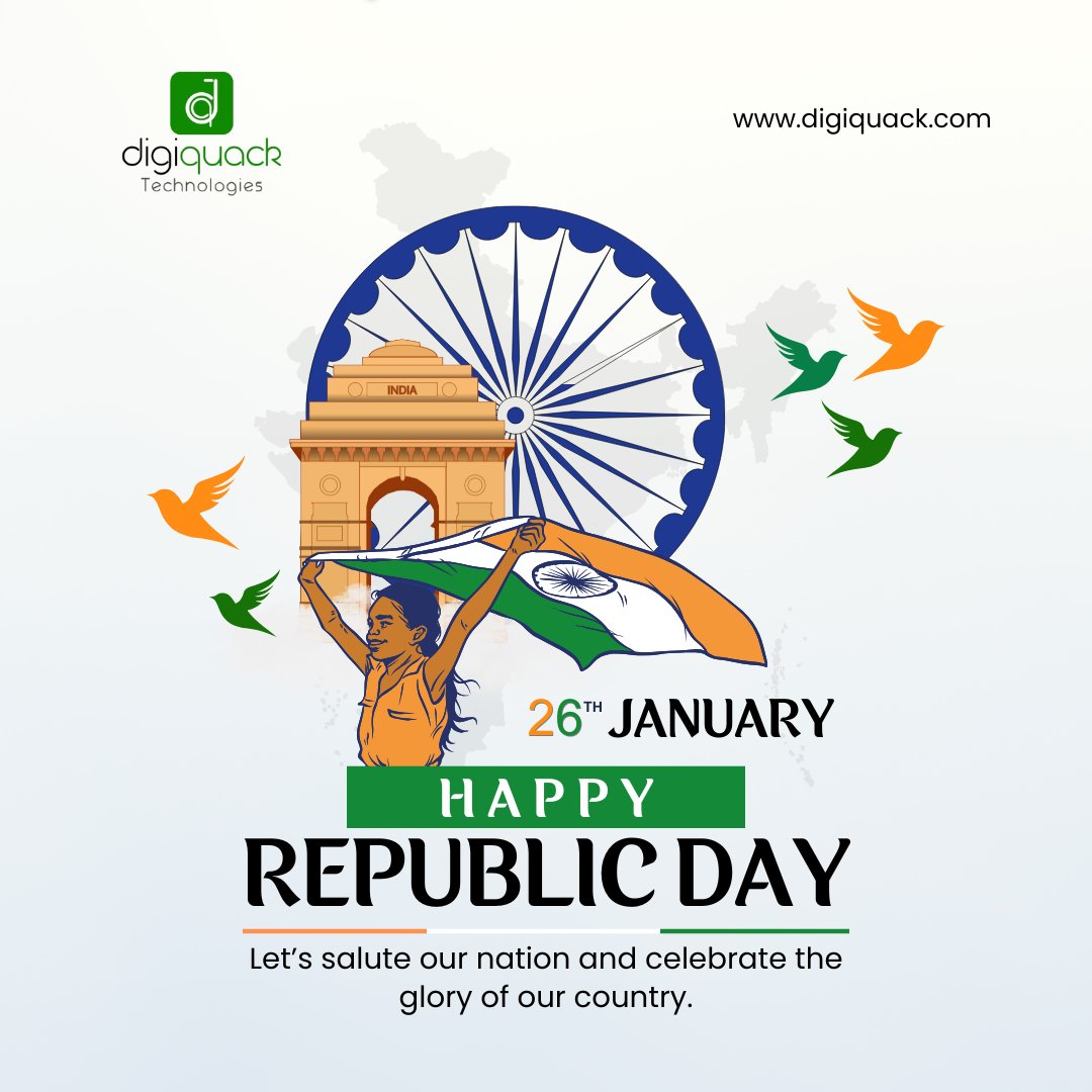 _digiquack_'s tweet photo. Happy Republic Day!

Raise the flag, sing the anthem, and celebrate the day that gave us our Constitution! Let’s honor the spirit of unity and freedom today. Jai Hind!

#RepublicDay #republicday #RepublicDay2025 #digiquack #digiquacktechnologies https://t.co/3tWJ6p4gOj