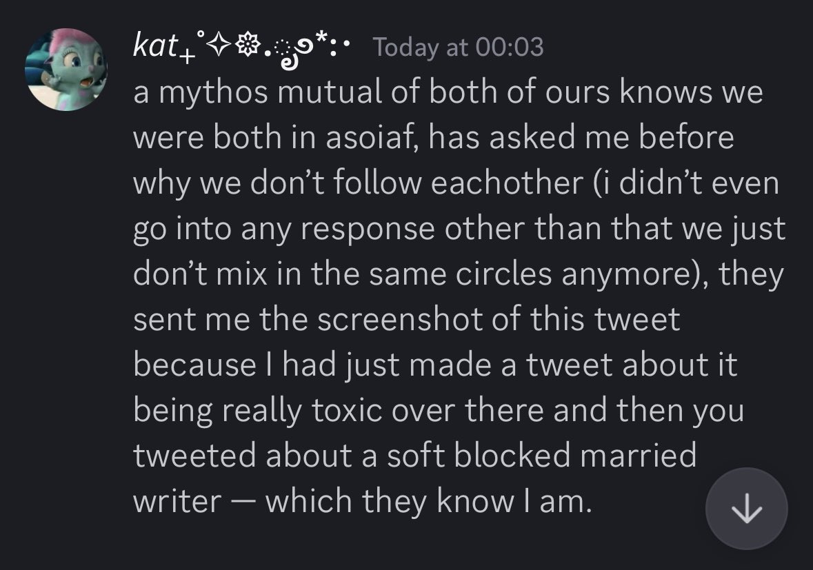 BORNOFSEAF0AM's tweet image. 3.Why I Believed the Tweet Was About Me
• A mutual follower (who I won’t name for their safety, as per their request) had already questioned why we don’t interact anymore when they saw previous interactions between us on my asoiaf accounts.