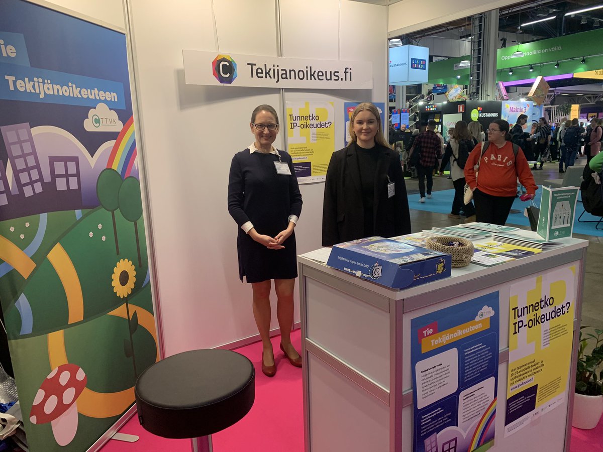 Hyvää Educa-messupäivää! Tervetuloa TTVK:n osastolle tutustumaan oppimateriaaleihin ja keskustelemaan  tekijänoikeuksista.