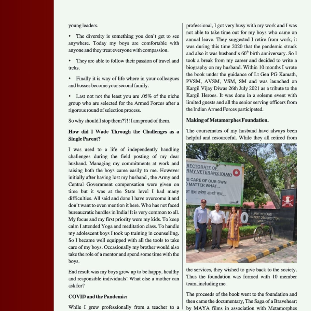 ShakunthalaBha1's tweet photo. Deeply honored to have my story, 'Shaku - Ek Sadharan Se Veer Nari Tak,' featured in Samman 2025. This recognition of our work with Metamorphes Foundation and the stories of our armed forces community is truly humbling. Thank you, Samman 2025. #samman2025 #veernari #armedforces https://t.co/VypTZLqpfP