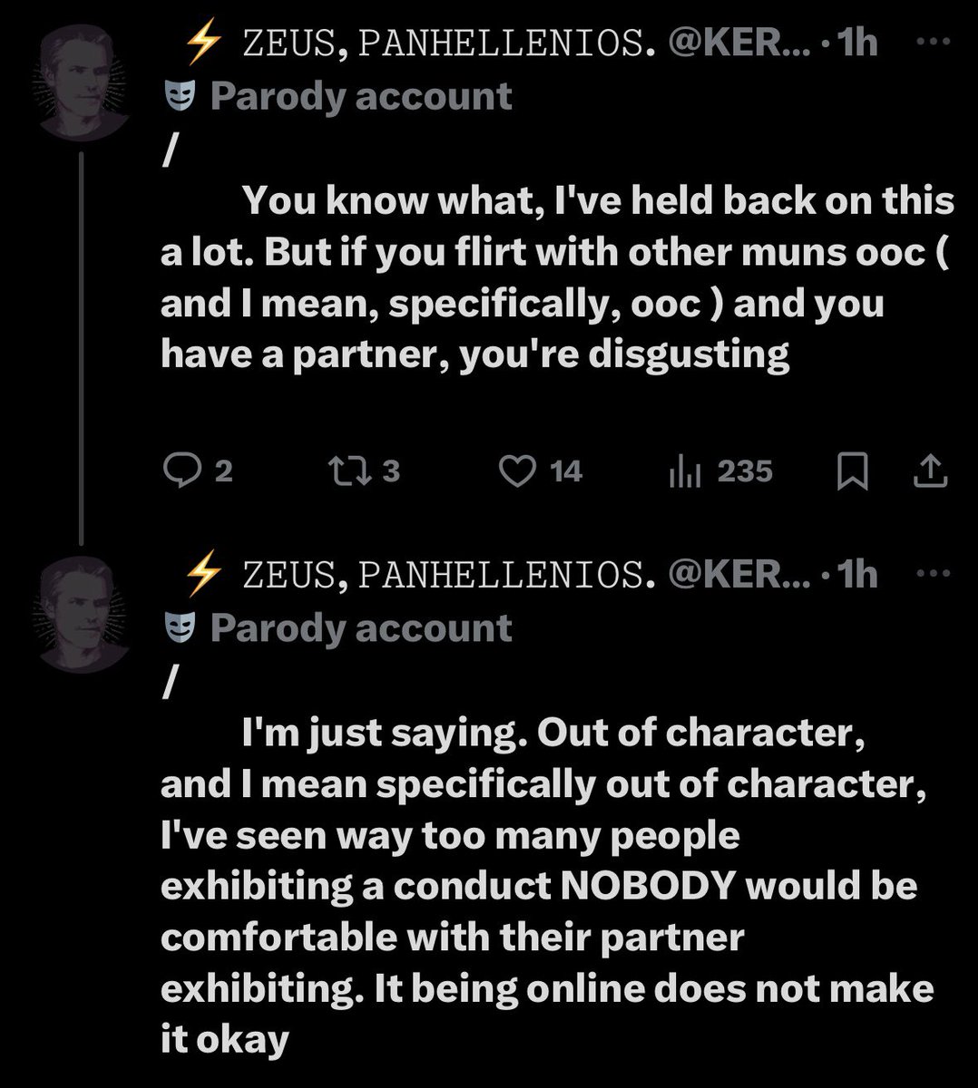 BORNOFSEAF0AM's tweet image. 3.(cont.)
• Their tweet followed closely after I posted a call-out about toxic behavior in this space.
• Without going into too much detail, aspects of the tweet—specifically references to being married and soft blocked—seemed to point at me.