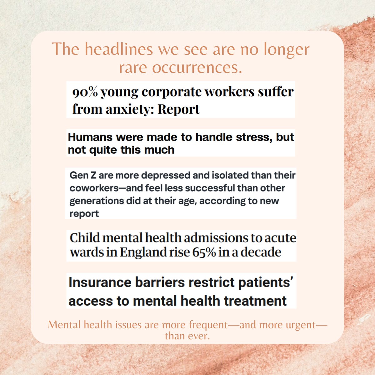 EruditesS's tweet photo. Mental health can’t be ignored. 🌍

90% of young professionals face anxiety 😟
Mental health admissions up 65% 📈
Therapy is essential but expensive. That’s why we created MindWell

 #TherapyForAll #AI #Healing #MentalHealthSupport   #SelfCare #AnxietySupport #AffordableTherapy https://t.co/o6R6KWeK60