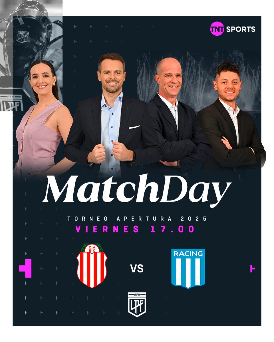 TNT Sports Argentina (@tntsportsar) on Twitter photo ¡VIERNES DE FÚTBOL!
Desde las 17:00 viví la previa y el partido entre Barracas Central y Racing por nuestra pantalla.
🎙️ <a href="/arturobulian/">Arturo Bulian</a> - Fernando Pacini - <a href="/AntoValderrey/">Anto Valderrey</a> - Iván Gorza
Mirá la #LPFxTNTSports 👉 #Suscribite bit.ly/suscribite-tnt… ¡VIERNES DE FÚTBOL!
Desde las 17:00 viví la previa y el partido entre Barracas Central y Racing por nuestra pantalla.
🎙️ <a href="/arturobulian/">Arturo Bulian</a> - Fernando Pacini - <a href="/AntoValderrey/">Anto Valderrey</a> - Iván Gorza
Mirá la #LPFxTNTSports 👉 #Suscribite bit.ly/suscribite-tnt…