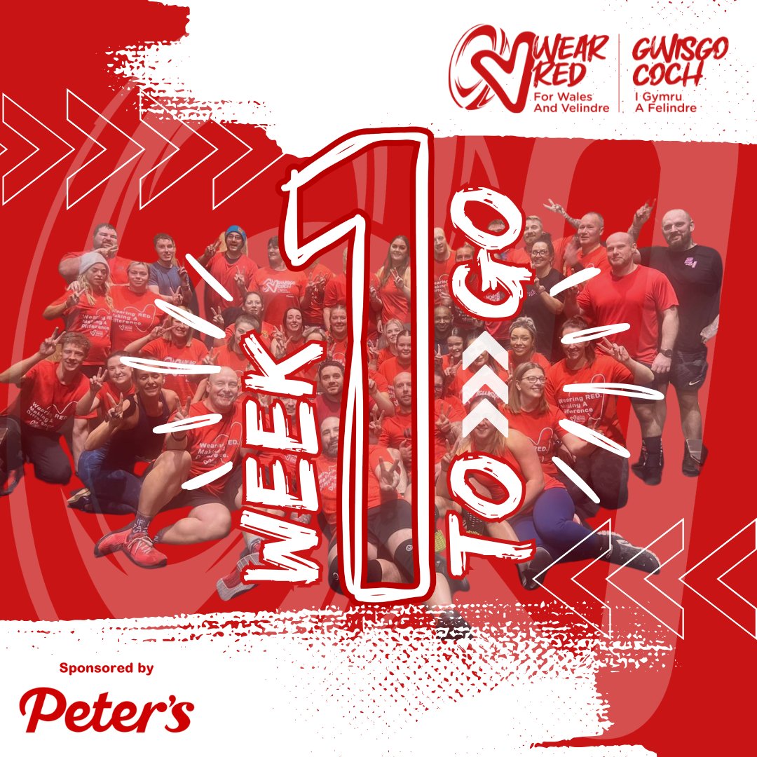 🚨 ONE WEEK TO GO! 🚨

The countdown is on to Wear Red 2025—and this is your FINAL chance to join us as we #PaintWalesRed in support of cancer patients and their families! ❤️

🎯 Sign up now: velindrefundraising.com/event/wear-red…

#WearRed2025 #GwisgoCoch2025