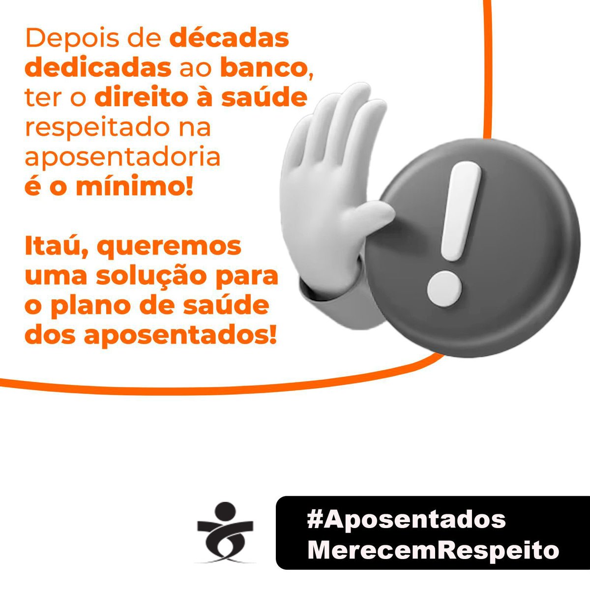celso_csouza's tweet photo. O Itaú não pode deixar seus trabalhadores na mão justo na aposentadoria! Itaú, queremos uma solução para o plano de saúde dos aposentados 
#AposentadosMerecemRespeito @itaú https://t.co/dxkRMkIpqY