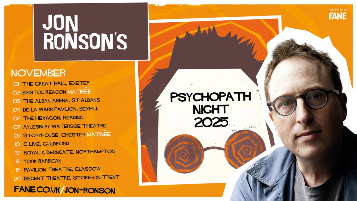 Fane (@faneproductions) on Twitter photo Are you excited for #TheTraitors finale?
We think <a href="/jonronson/">jon ronson</a> would be the ultimate faithful!
If you're fascinated by the psychopathic mind, we highly recommend Jon's show where you'll learn what it takes to spot a master manipulator.
๐๏ธ fane.co.uk/jon-ronson Are you excited for #TheTraitors finale?
We think <a href="/jonronson/">jon ronson</a> would be the ultimate faithful!
If you're fascinated by the psychopathic mind, we highly recommend Jon's show where you'll learn what it takes to spot a master manipulator.
๐๏ธ fane.co.uk/jon-ronson