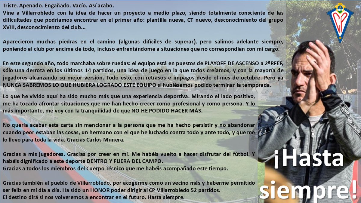 Se acaba una etapa.
Hasta siempre, Villarrobledo.