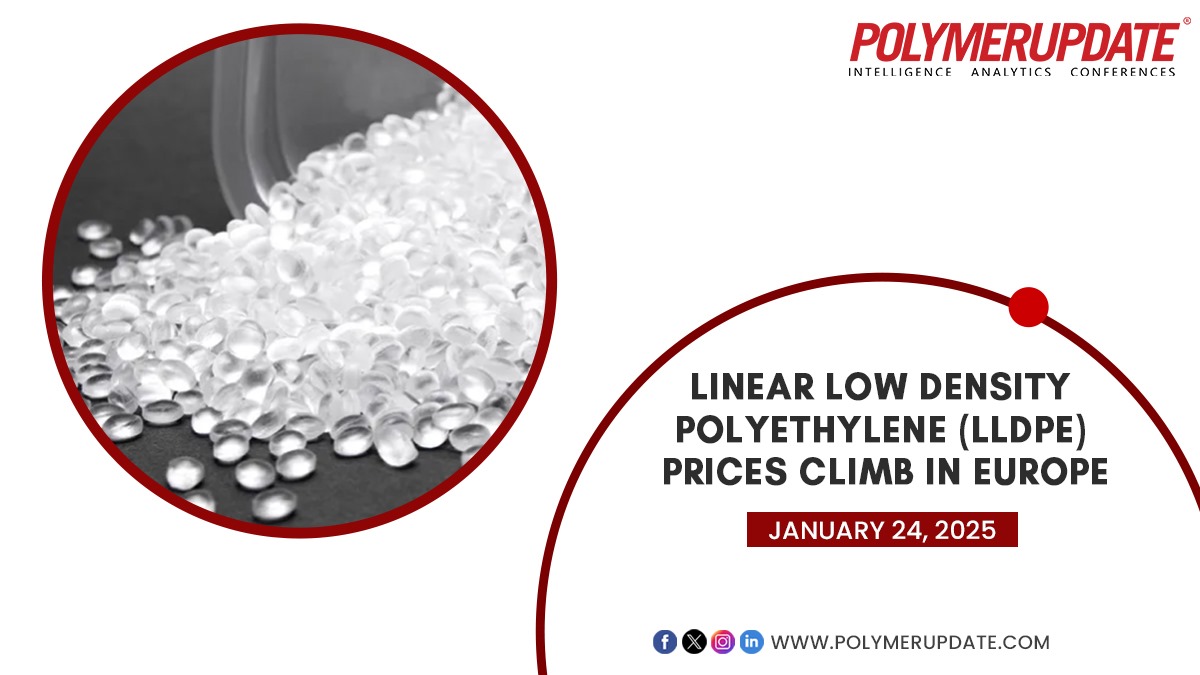 POLYMERUPDATE's tweet photo. Linear low density polyethylene (LLDPE) prices climb in Europe.
Learn more: https://t.co/YiV5e9yfrv
For daily updates on Petrochemical and Polymer Industry News, subscribe to the Polymerupdate YouTube Channel: https://t.co/nYzeqKaEPJ
#LLDPEPrices #EuropeanMarkets #PolymerUpdate #PlasticIndustry #EthylenePrices #PackagingIndustry #ConstructionIndustry #AgriculturalFilms #NaphthaPrices #SupplyChain #RestockingDemand #Petrochemicals #MarketTrends