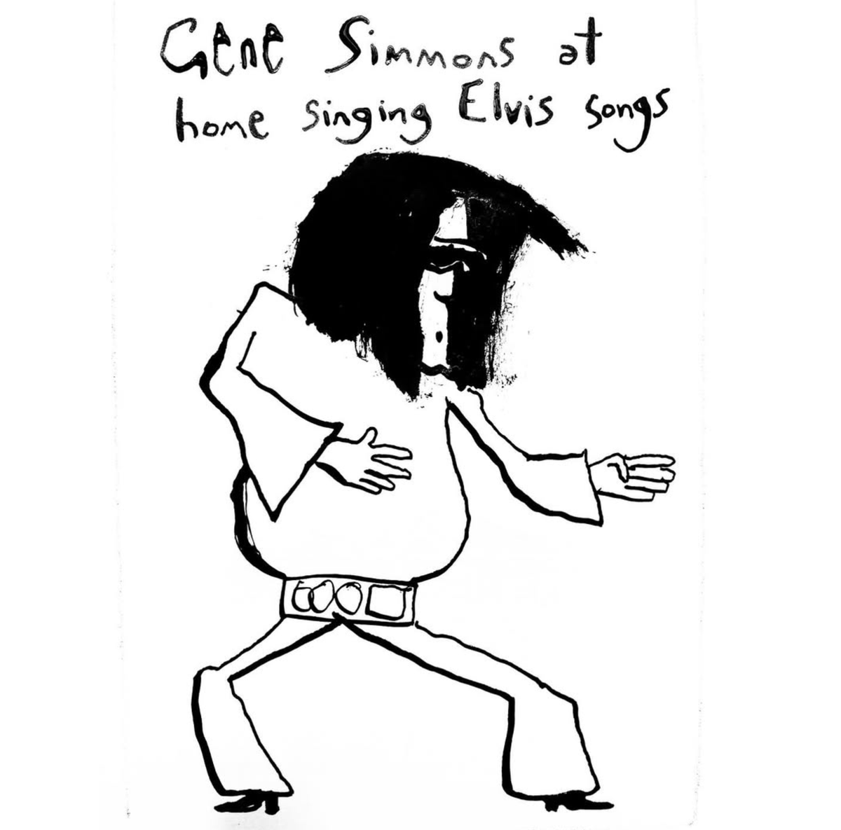 Hunkered down waiting for Storm Eowyn to hit. I hope everyone fares well. Gene Simmons has got a holiday home three doors down and told me he was just going to stay in and sing Elvis all day. That or when I was drawing Elvis it looked a little more like Mr Simmons and here we are