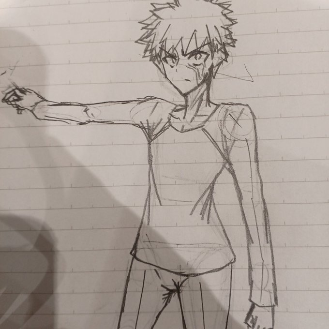 士郎描いたらめっちゃ少年漫画みたいな絵柄になった 