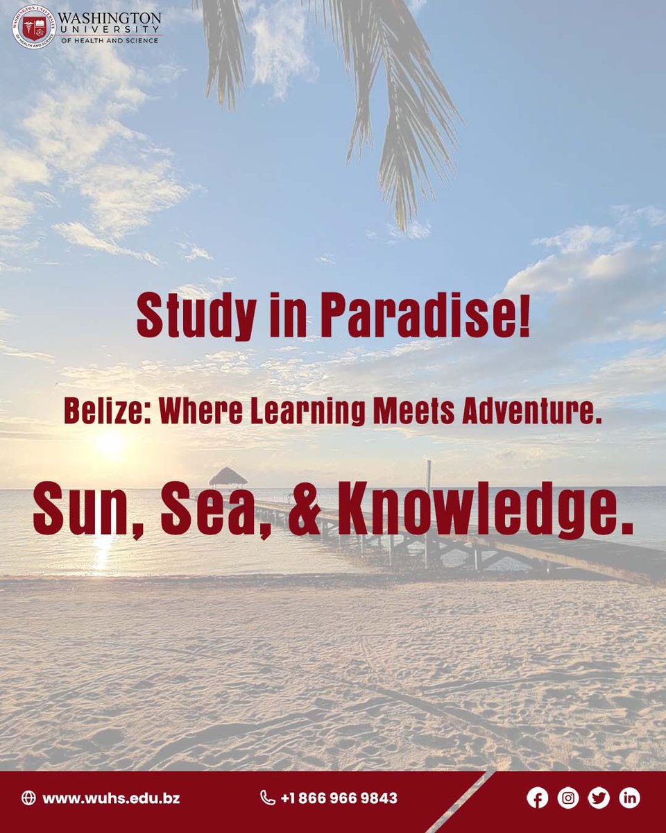 WUHS1's tweet image. Studying in Paradise – Belize Awaits! 
Dream. Explore. Learn. Imagine studying in one of the most beautiful places on earth. Belize offers the perfect blend of natural beauty and academic excellence, where education meets adventure. 
#StudyInParadise #BelizeStudying