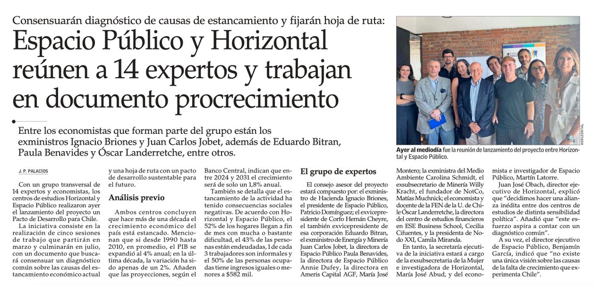 Espacio Público (@espublicocl) on Twitter photo 🙌🏽 Un pacto de desarrollo para Chile: Con el objetivo de analizar las causas del estancamiento económico actual, junto a <a href="/horizontalchile/">Horizontal</a> lanzamos ayer el proyecto que reúne a un grupo de expertas y expertos encargados de elaborar una hoja de ruta para el futuro ⬇️ 🙌🏽 Un pacto de desarrollo para Chile: Con el objetivo de analizar las causas del estancamiento económico actual, junto a <a href="/horizontalchile/">Horizontal</a> lanzamos ayer el proyecto que reúne a un grupo de expertas y expertos encargados de elaborar una hoja de ruta para el futuro ⬇️