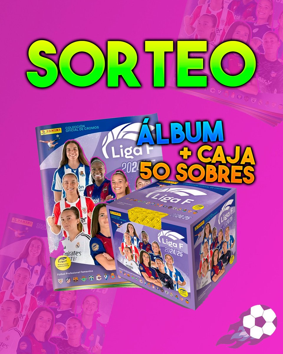 Erafutbolfem's tweet image. 🥳 Si queréis conseguir el ÁLBUM + 50 SOBRES de la nueva colección de la Liga F 24-25....

❗️ Requisitos:

📌 Seguir a @Erafutbolfem
📌 Seguir a @paninicromos
📌 Dar RT 

🤗 Plazo hasta el 31 de enero. ¡Suerte! (sorteo solo para residentes en España)