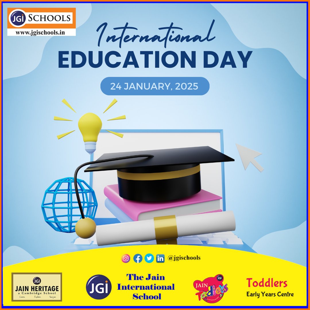 SchoolsJgi's tweet photo. 📚🌍 Celebrating the power of education this International Education Day!

Education is the foundation of progress, the light that brightens minds, and the bridge to endless opportunities. 🌟✏️ Let’s continue to empower every child with the gift of knowledge! 🌈 https://t.co/jStelNo13u