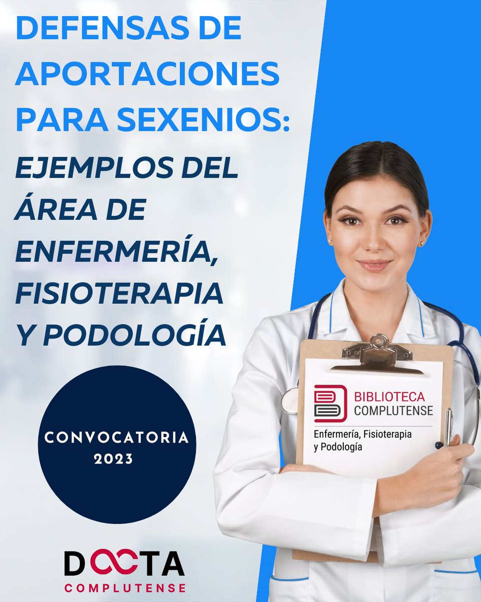 Biblioteca Complutense (@bcomplutense) on Twitter photo Si te vas a presentar a #sexenios2024, estos ejemplos de defensas narrativas valoradas positivamente en 2023, te interesan
Entra en #DoctaComplutense y consulta el documento preparado por PDI de <a href="/FacultadEFP_UCM/">Facultad Enfermería, Fisioterapia y Podología UCM</a> de <a href="/unicomplutense/">Complutense</a>
s.mtrbio.com/juhdemjijh
#BibliotecaComplutense Si te vas a presentar a #sexenios2024, estos ejemplos de defensas narrativas valoradas positivamente en 2023, te interesan
Entra en #DoctaComplutense y consulta el documento preparado por PDI de <a href="/FacultadEFP_UCM/">Facultad Enfermería, Fisioterapia y Podología UCM</a> de <a href="/unicomplutense/">Complutense</a>
s.mtrbio.com/juhdemjijh
#BibliotecaComplutense