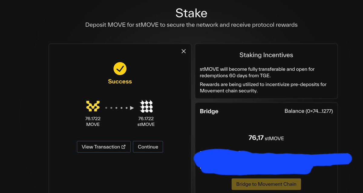 ladyCMove's tweet image. I staked my $MOVE using the @ThunderheadLabs  platform! 🌟 Enjoying the power and security of staking on a reliable platform. Join in and discover more! ⚡
You can stake yours from: stakedmove.fi/stake
#gmovetogether  #Gmove 
 #Thunderhead #Stake #Crypto @movementlabsxyz
