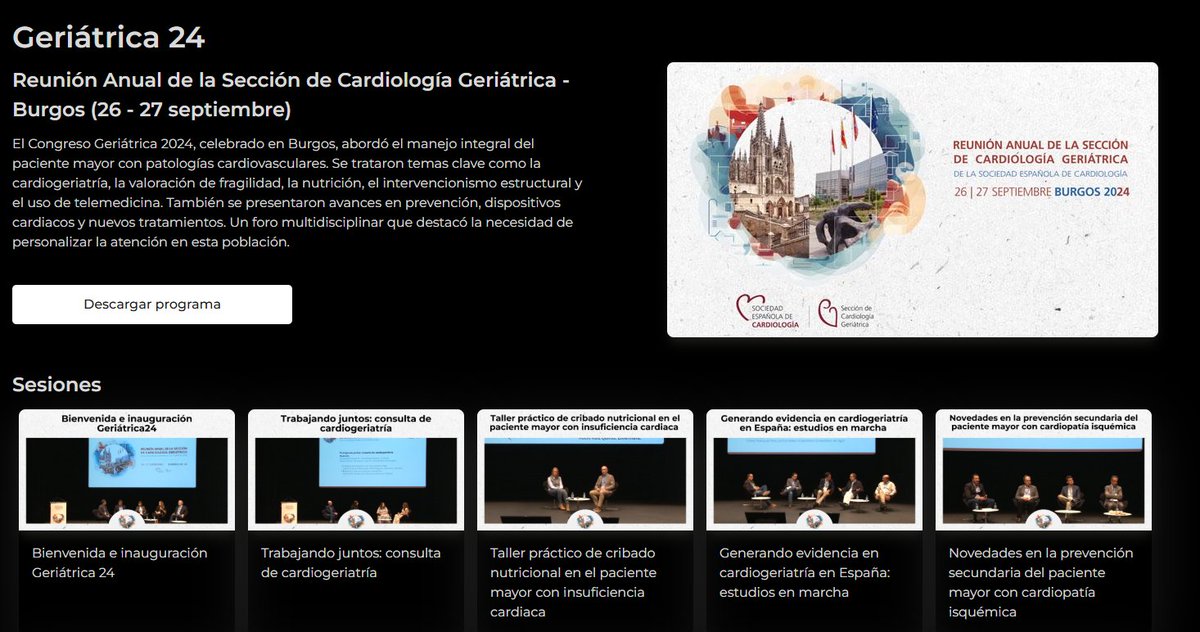 Soc Esp Cardiología (@secardiologia) on Twitter photo 🎥 ¡Ya disponibles los vídeos de #Geriátrica24 en #CanalSEC! 📅
Revive los momentos más destacados de este evento celebrado en septiembre en Burgos.
💡 Formación de calidad, accesible en cualquier momento.
🔗 Si eres #SocioSEC, accede a los contenidos exclusivos con tus claves 🎥 ¡Ya disponibles los vídeos de #Geriátrica24 en #CanalSEC! 📅
Revive los momentos más destacados de este evento celebrado en septiembre en Burgos.
💡 Formación de calidad, accesible en cualquier momento.
🔗 Si eres #SocioSEC, accede a los contenidos exclusivos con tus claves
