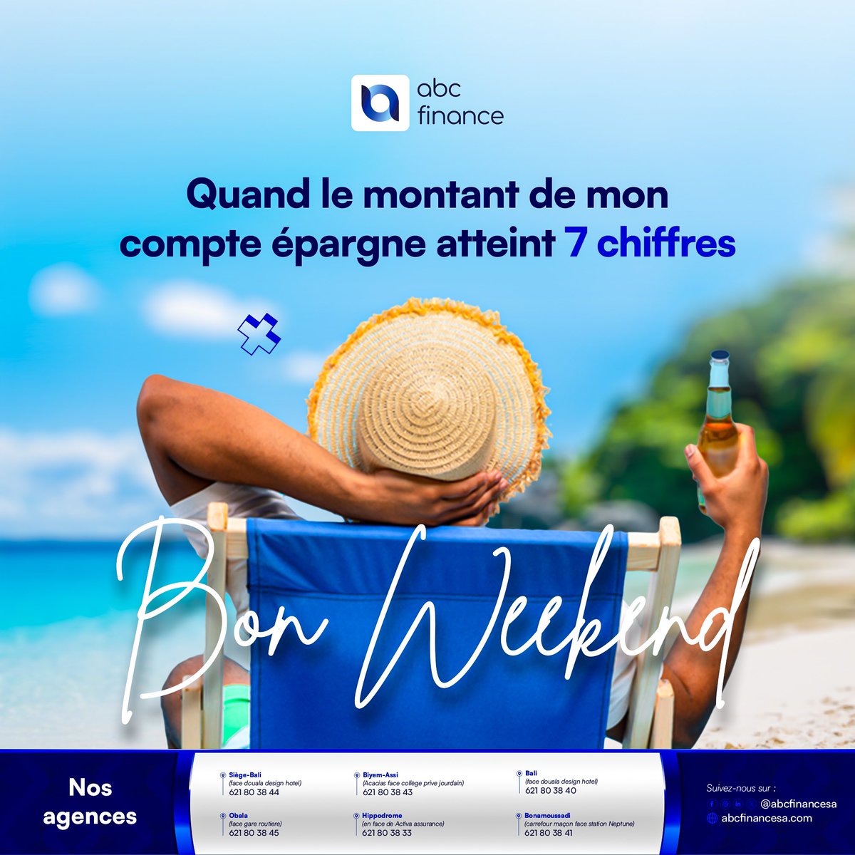 abcfinancesa's tweet photo. Chez @abcfinancesa on vous souhaite une épargne intelligente.

BON WEEK-END

Rejoignez-nous sur notre chaîne Whatsapp pour ne rien manquer sur nos actualités : https://t.co/1otuR9pAYW

#abcfinance #epargneintelligente #libertéfinancière #inclusionfinancière #microffinance #banque https://t.co/fTB7ceXogb