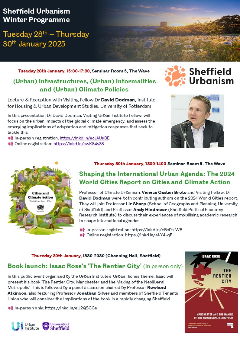We're delighted to be formally launching Sheffield Urbanism next week with a series of public events (alongside internal workshops to cook up future plans...)  

All of the below are open to the public, see below for details on how to sign up!