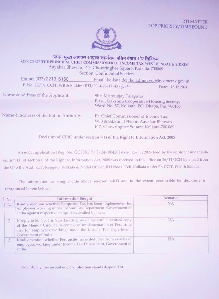 laxman2424's tweet photo. Strange that Perquisite Tax is Not Applicable to Income Tax Officials !!!! Then why other sector employees should PAY??? https://t.co/Rmm1poZXQM
