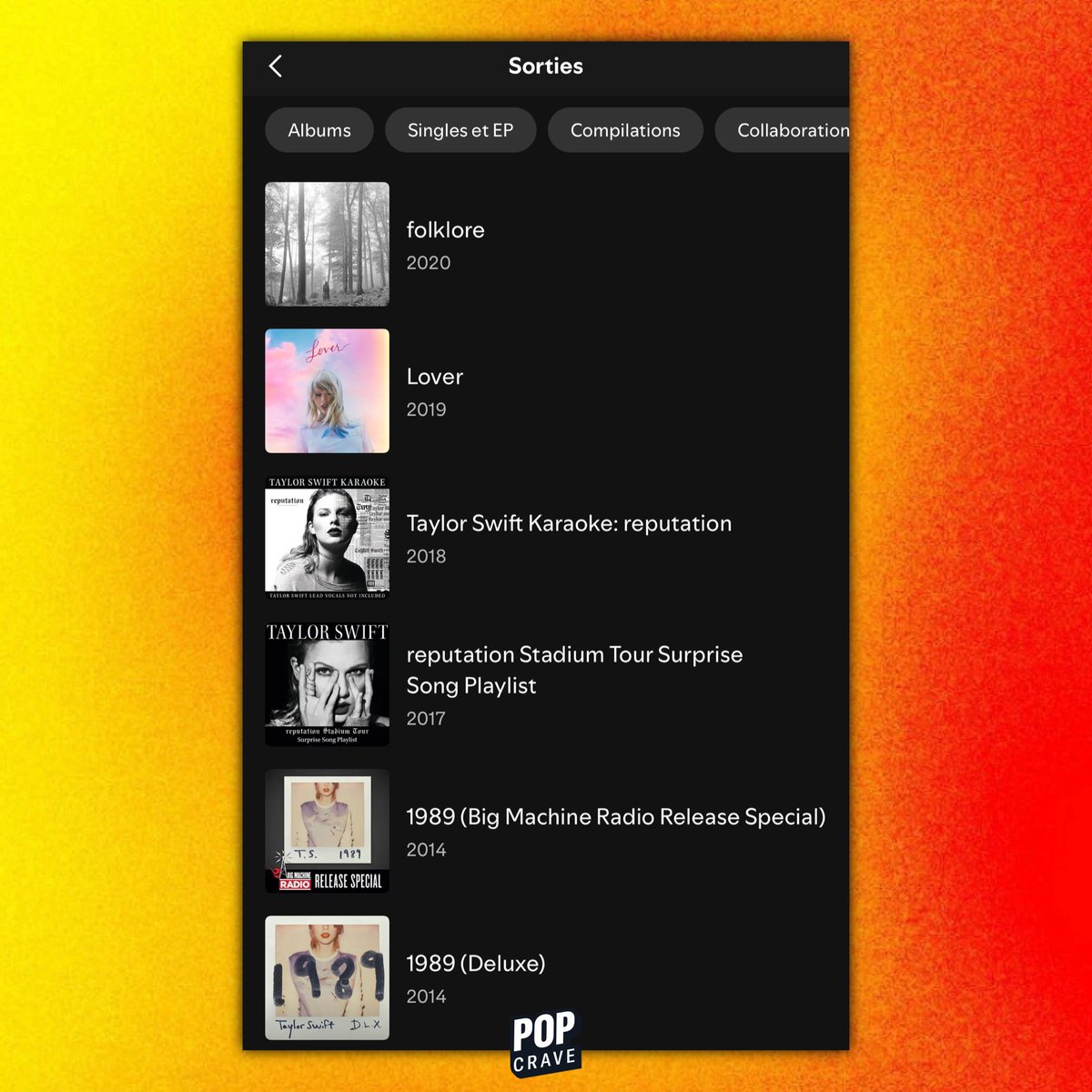 ‘reputation’ by Taylor Swift is currently not showing on her Spotify discography page.

It can still be found and played through search.