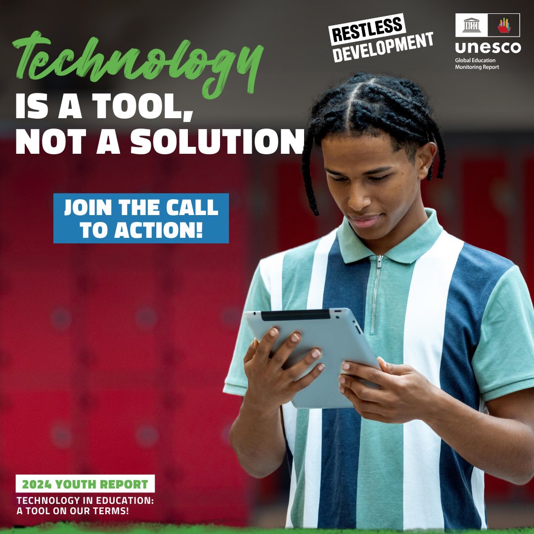 🧑‍🏫This education day, young people worldwide are advocating for technology that enhances, not controls, the learning experience.

Join the call to action and be featured in the 2024 Global education Monitoring Report 🔗 bit.ly/2024youthrepor…

#globalreport #unesco #youthpower