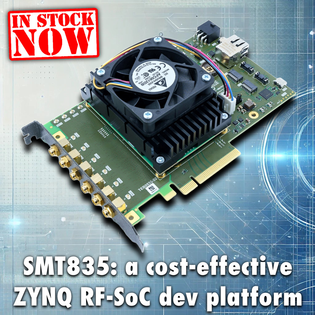 The SMT835 is Back in Stock.

A powerful but cost-effective ZYNQ RF-SoC Development Platform.

sundance.com/smt835-in-stoc…

#ZYNQRFSoC #RFDevelopment #Embedded #EmbeddedSystems #EmbeddedSolutions #FPGA #RFSoC #Telecommunication #Aerospace #RF #IOT #LTE #ARM
