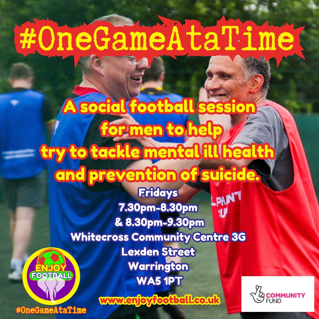 Wow,
We are fully booked for tonight's #OneGameAtaTime1 men's mental ill health and suicide prevention awareness session at 7.30pm.
Sadly we are unable to accommodate any drop ins at 7.30pm, but we do (correct at 12.44pm) have 3 places for our #OneGameAtaTime2 8.30pm session.