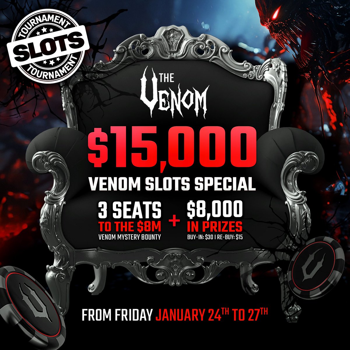 Ubpoker55's tweet photo. TWITTER GIVEAWAY! 💰

3 entries into the venom slot special << 3 venom tickets are up for grabs 🎟️ 
RT &amp; FOLLOW to enter  🫡

No account? Sign up today for 200% matched bonus up to 2k 

https://t.co/bymbKdxMCL code = ub40 https://t.co/VdhwhIz0P7