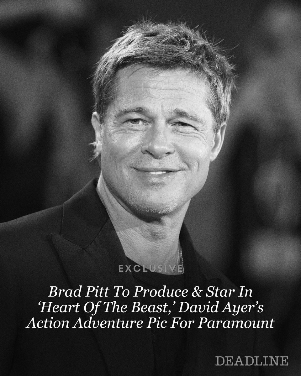 TeamRTAyerCut's tweet photo. ‘Heart of the Beast’ from @ParamountPics and Director @DavidAyerMovies tap Brad Pitt to Produce &amp; Star.

We love seeing David Ayer rocket his career like this. Straight to the top. Our hearts are full. 🤍 https://t.co/qcJuftwix1