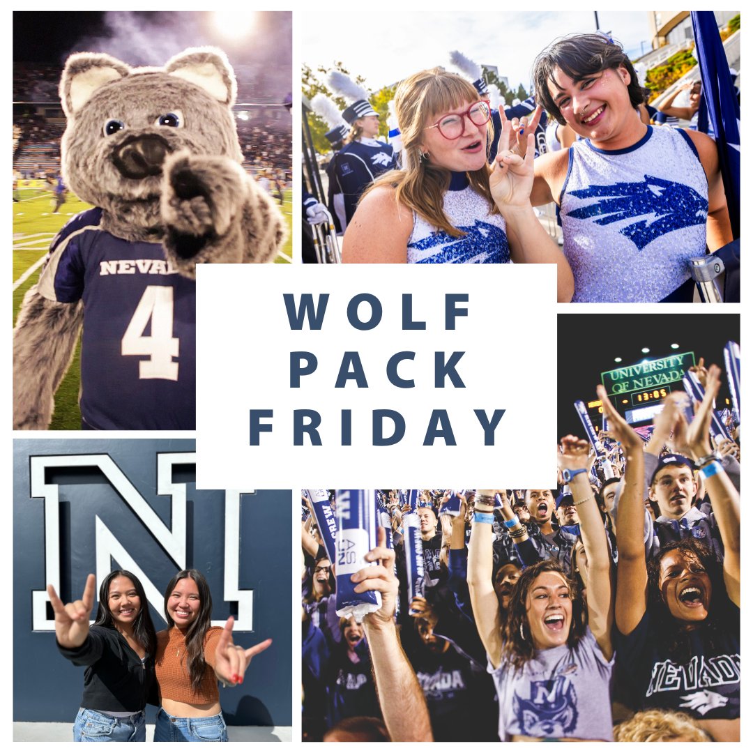 unevadareno's tweet image. Hey Wolf Pack! We are so happy to see you all back on campus! Today is the first #WolfPackFriday of the semester! Remember on Fridays to show your #PackPride by wearing your Silver and Blue!